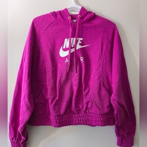 Nike Air Women’s Cropped Hoodie Pink XL Pullover Sweatshirt Logo